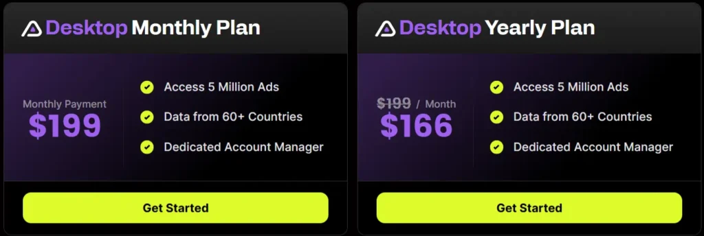 AdPlexity Desktop Pricing