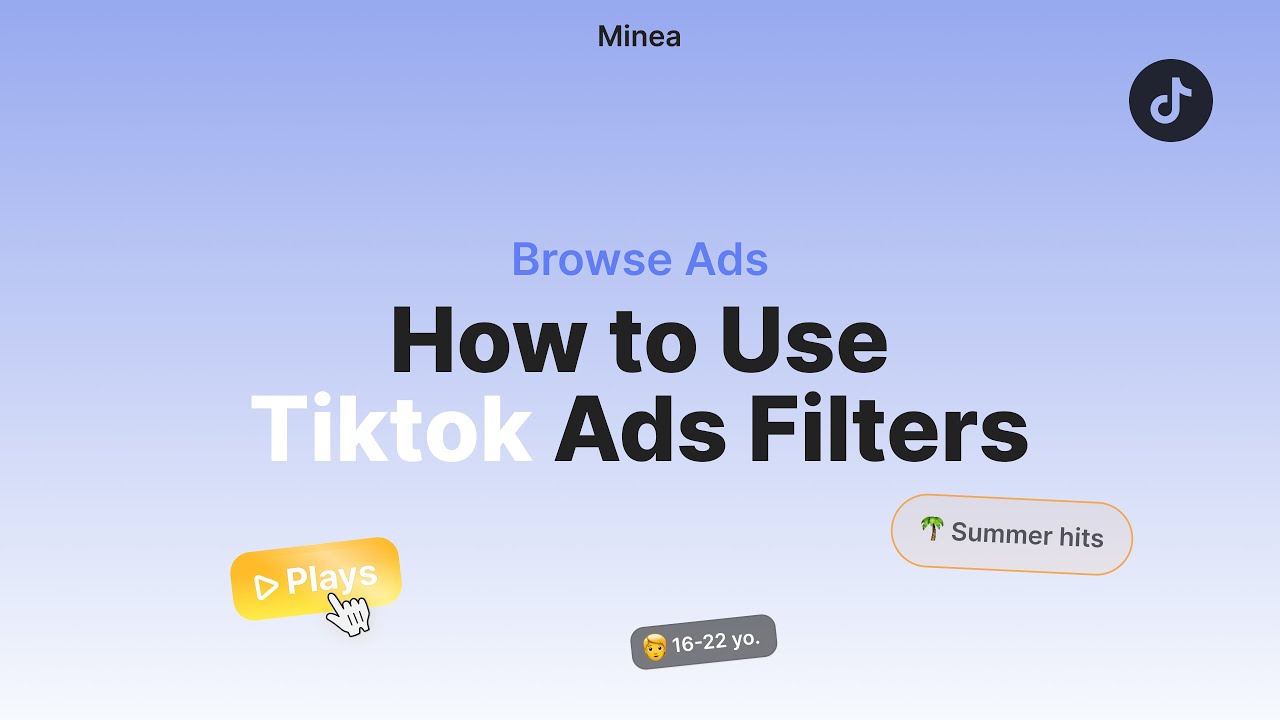Minea for Beginners : Using Tiktok Ads Filters