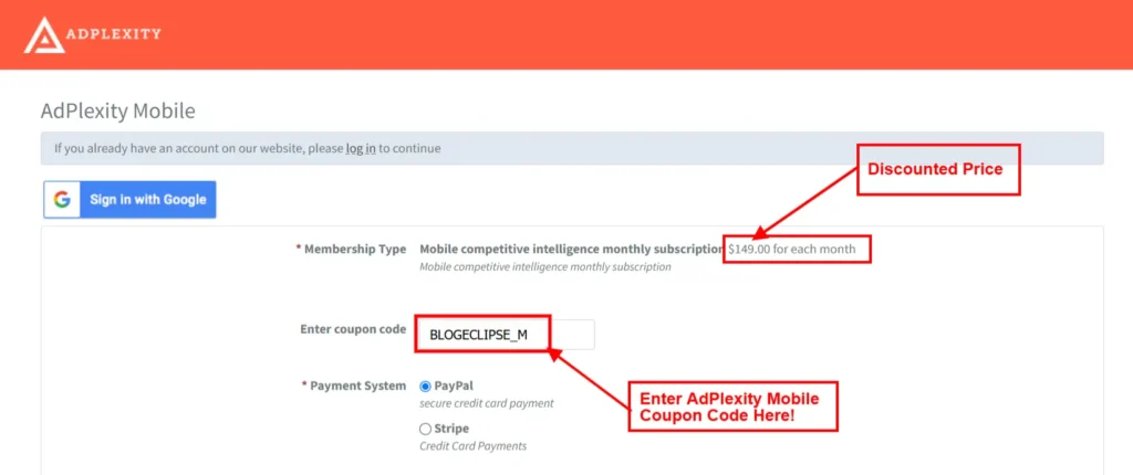 AdPlexity Mobile Coupon Code